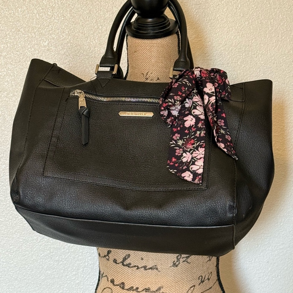 Steve Madden Tote Bag with Floral Scarf Accent